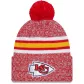 Men NFL Kansas City Chiefs Red Cuffed Knit Hat With Pom 2023 - thejerseys