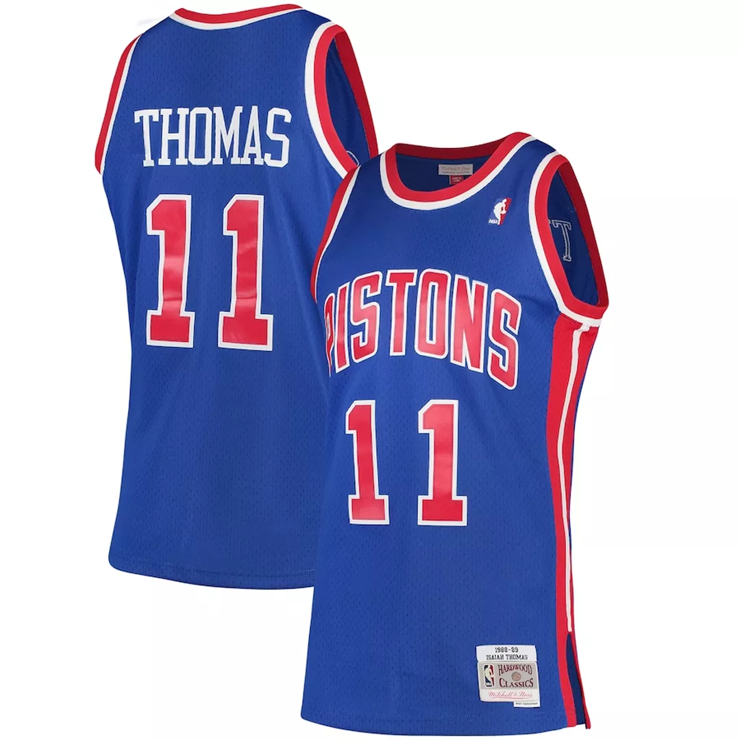 Men's Detroit Pistons Isiah Thomas #11 Blue Hardwood Classics Jersey 1988/99