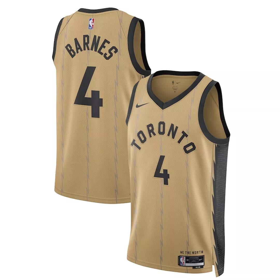 Men's Toronto Raptors Scottie Barnes #4 Gold Swingman Jersey 2023/24 - City Edition