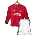 Kid's Manchester United Home Long Sleeve Jerseys Kit(Jersey+Shorts) 2023/24 - thejerseys