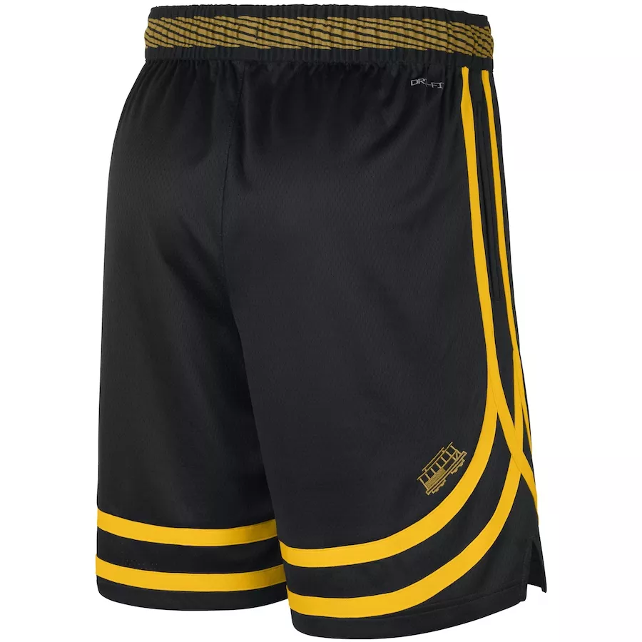 Men's Golden State Warriors Black Swingman Basketball Shorts 2023/24 - City Edition - thejerseys