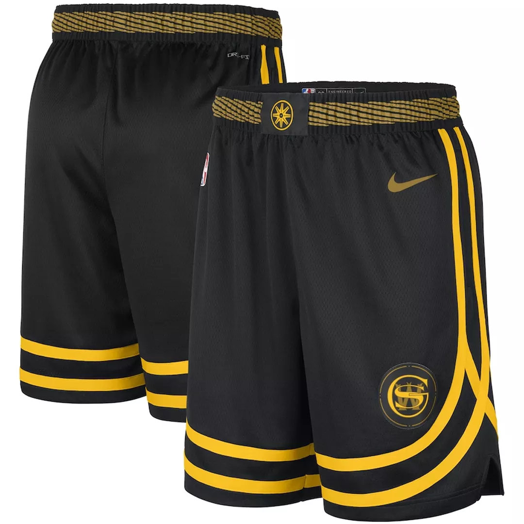 Men's Golden State Warriors Black Swingman Basketball Shorts 2023/24 - City Edition