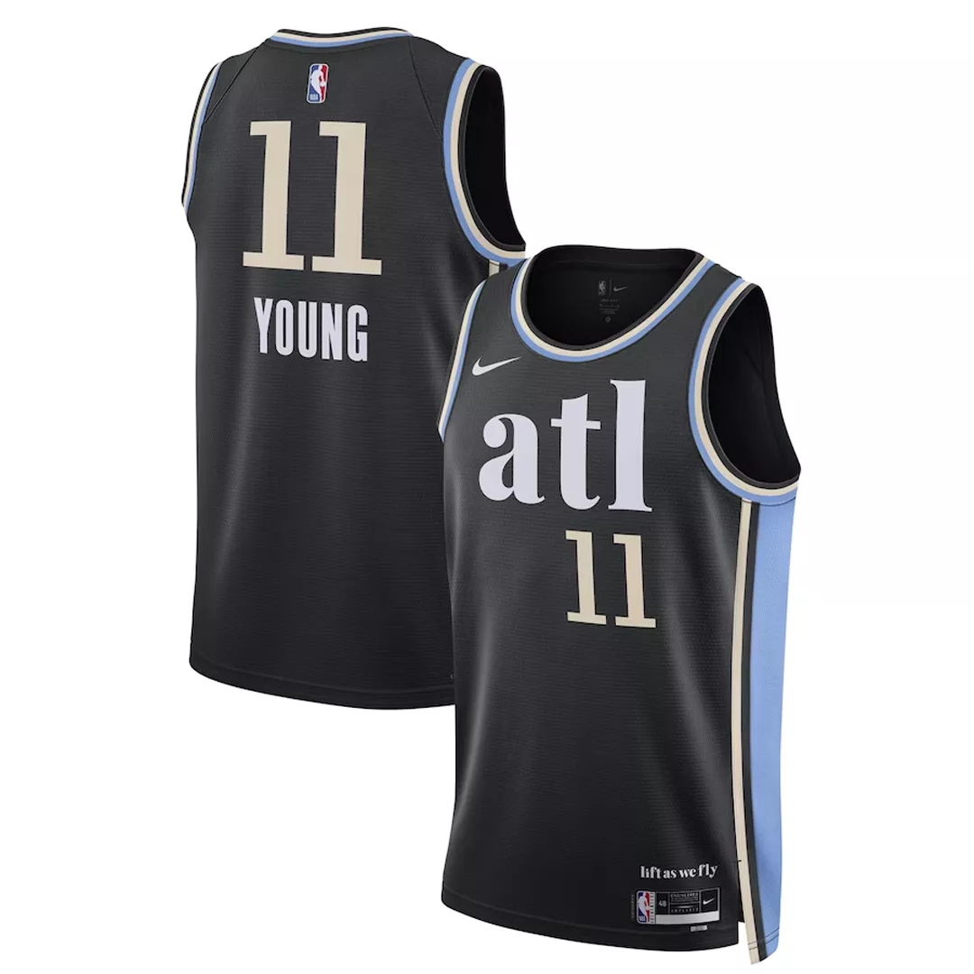 Men's Atlanta Hawks Trae Young #11 Black Swingman Jersey 2023/24 - City Edition