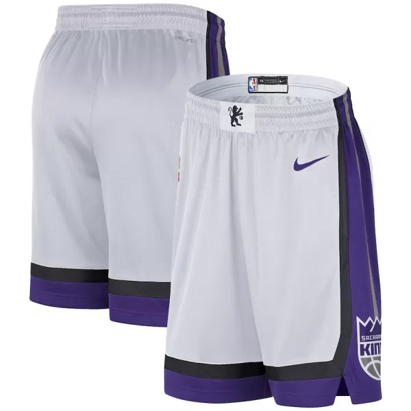 Men's Sacramento Kings White Swingman Basketball Shorts 2022/23 - Association Edition - thejerseys