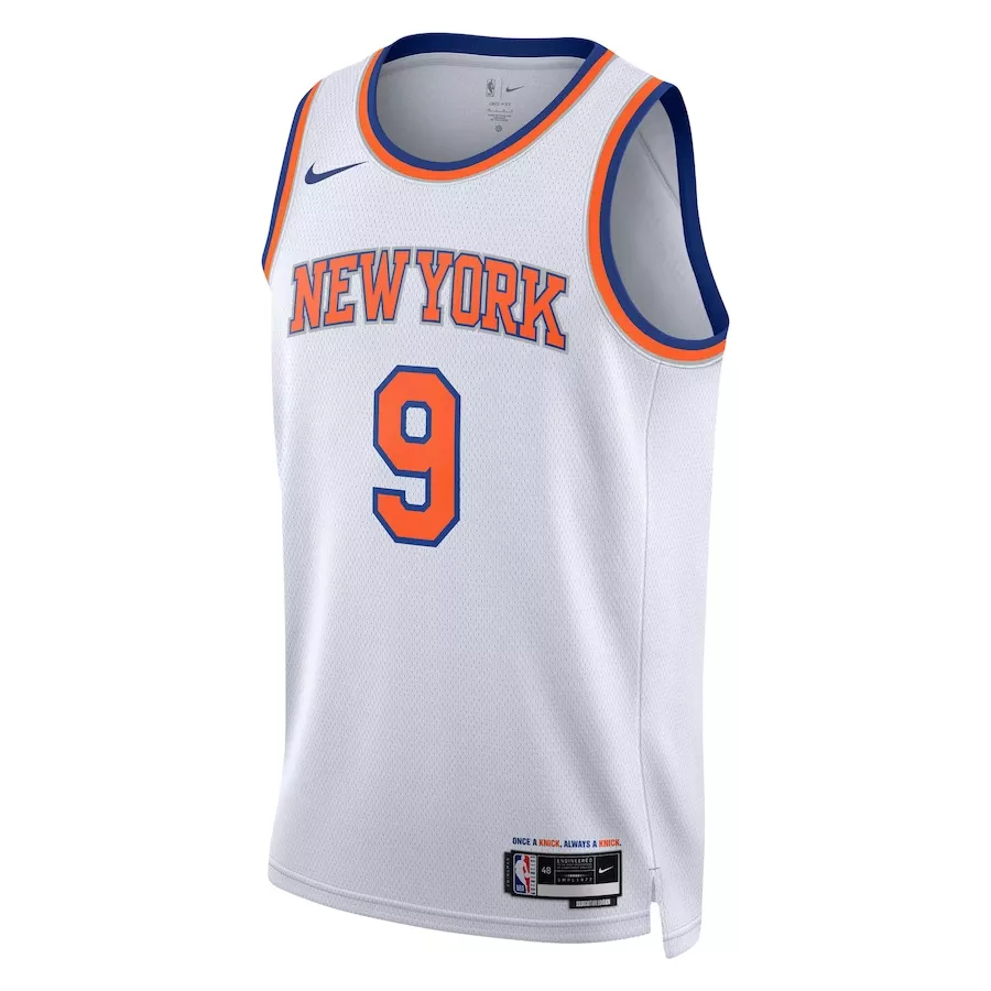 Men's New York Knicks RJ Barrett #9 White Swingman Jersey - Association Edition - thejerseys