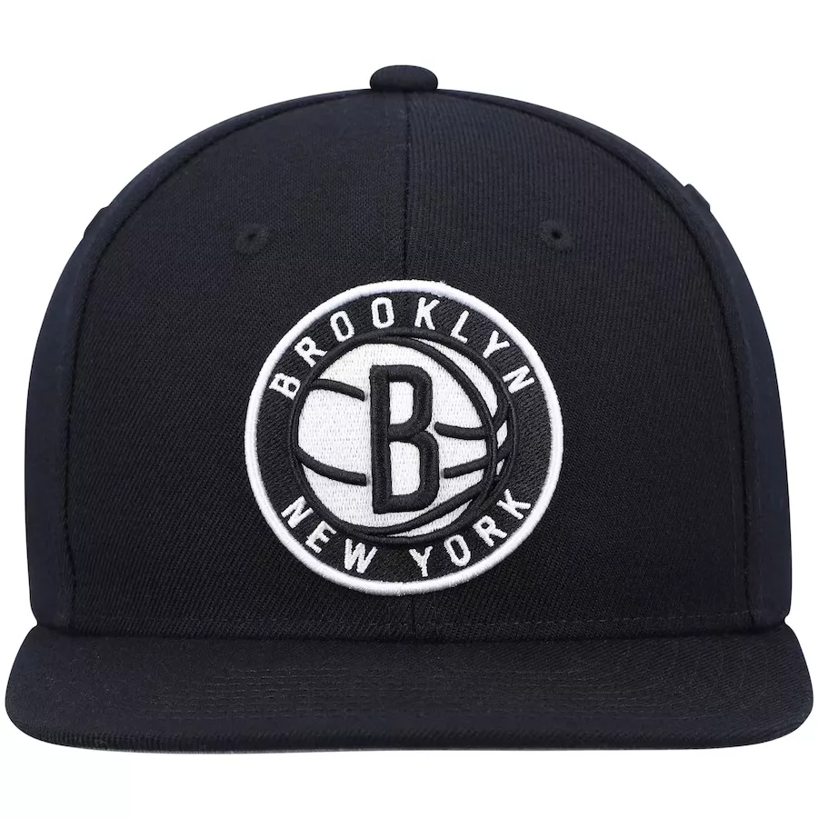 Men NBA Brooklyn Nets Black Snapback Hat - thejerseys