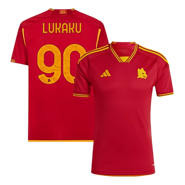 Men's Roma LUKAKU #90 Home Soccer Jersey 2023/24 - Fans Version - thejerseys