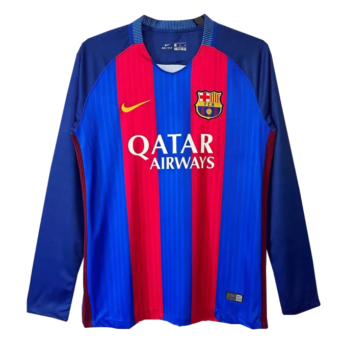 Barcelona Home Retro Long Sleeve Soccer Jersey 2016/17 - thejerseys