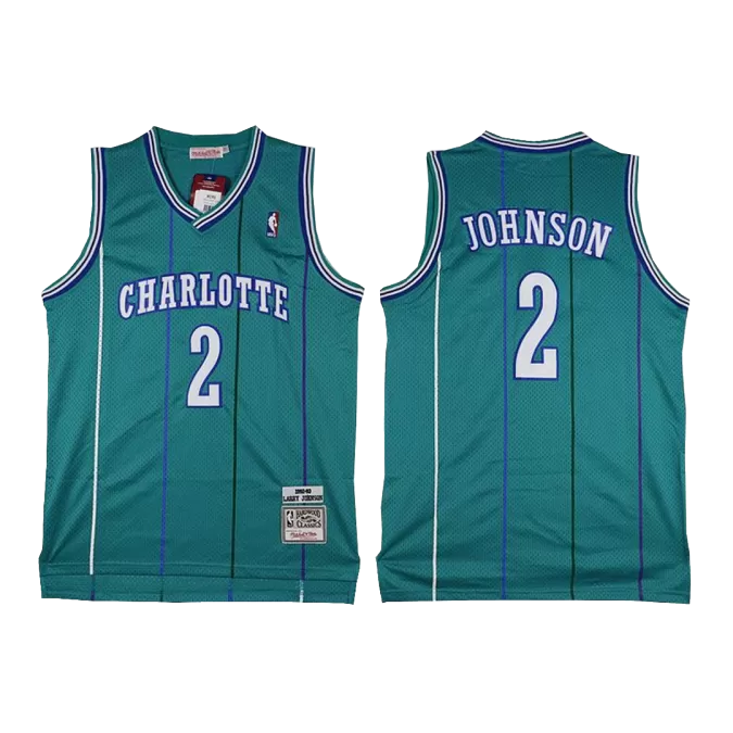 Men's Charlotte Hornets Larry Johnson #2 Hardwood Classics Swingman Jersey 1992/93 - thejerseys
