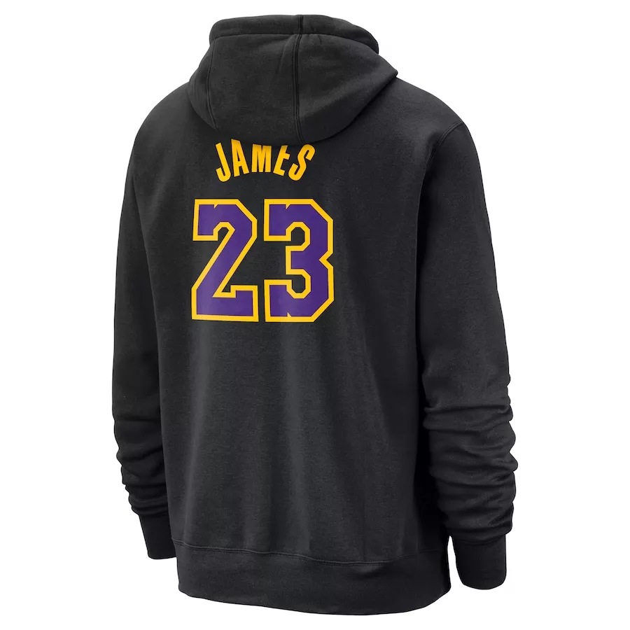 Men's Los Angeles Lakers LeBron James #23 Black Pullover Hoodie 2023/24 - City Edition - thejerseys