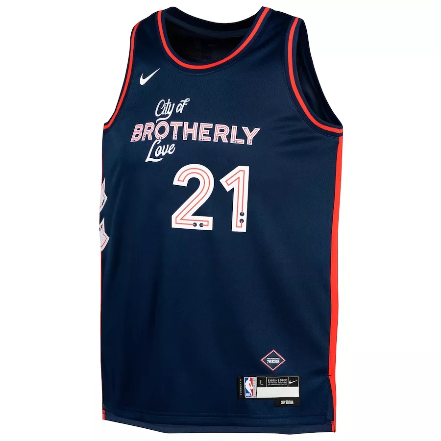 Youth Philadelphia 76ers Joel Embiid #21 Navy Swingman Jersey - City Edition - thejerseys