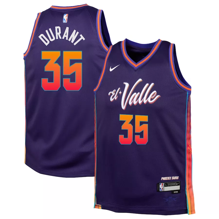 Youth Phoenix Suns Kevin Durant #35 Purple Swingman Jersey - City Edition - thejerseys