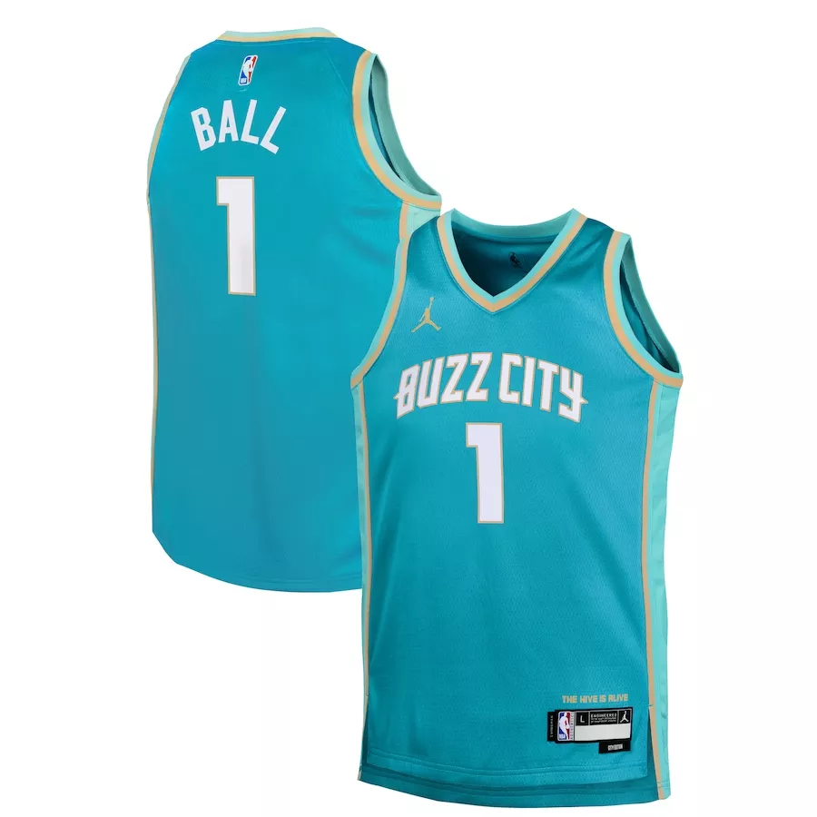 Youth Charlotte Hornets LaMelo Ball #1 Teal Swingman Jersey - City Edition - thejerseys
