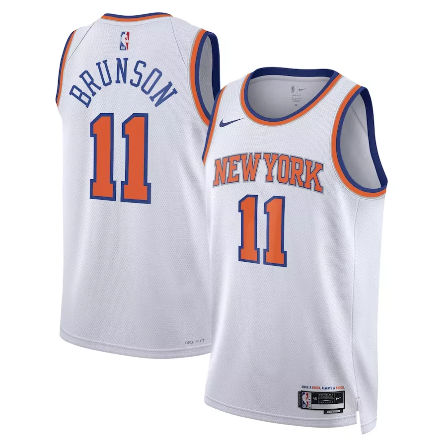 Men's New York Knicks Jalen Brunson #11 White Swingman Jersey 2022/23 - Icon Edition - thejerseys