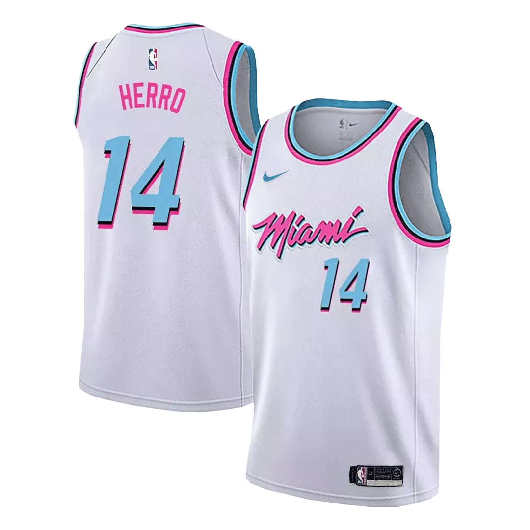 Men's Miami Heat Herro #14 White Swingman Jersey 2019/20 - City Edition