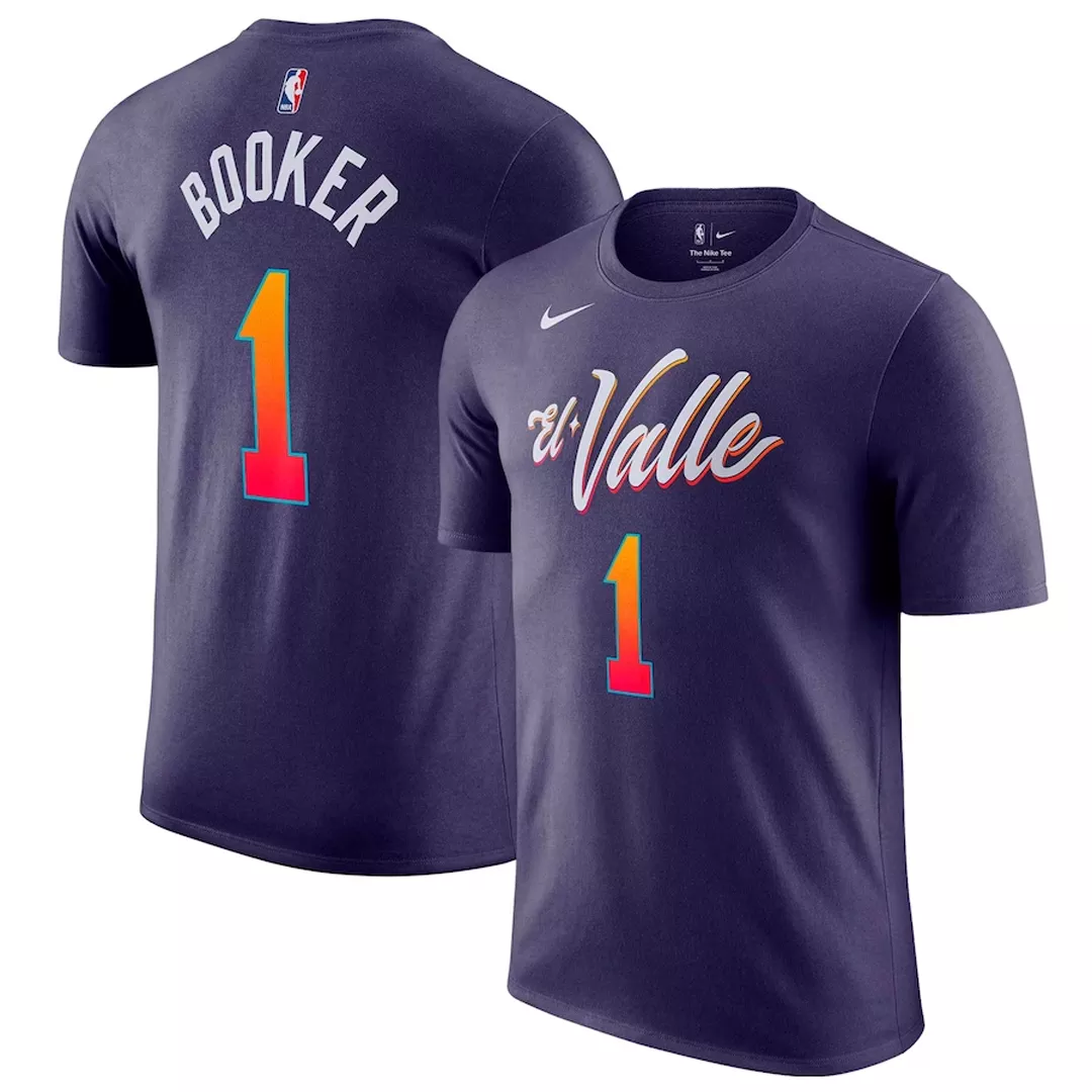 Men NBA Phoenix Suns Devin Booker #1 Purple City Edition T-Shirt 2023/24