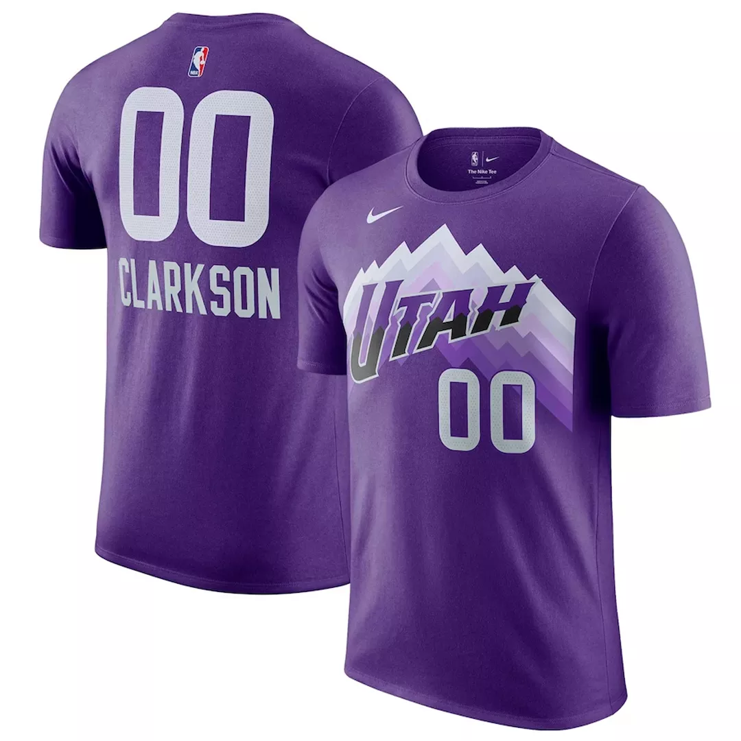 Men NBA Utah Jazz Jordan Clarkson #00 Purple City Edition T-Shirt 2023/24