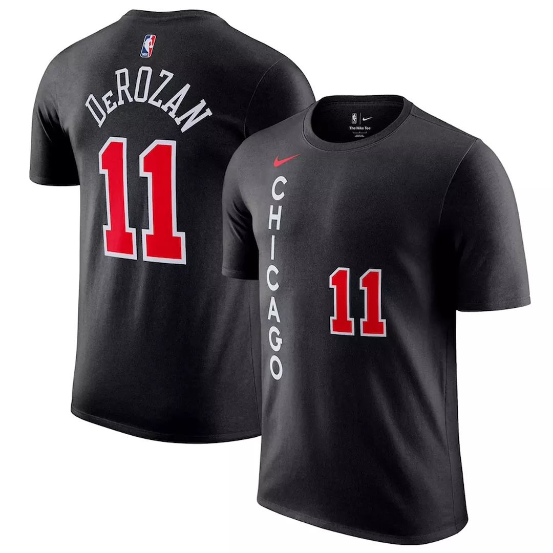 Men NBA Chicago Bulls DeMar DeRozan #11 Black City Edition T-Shirt 2023/24