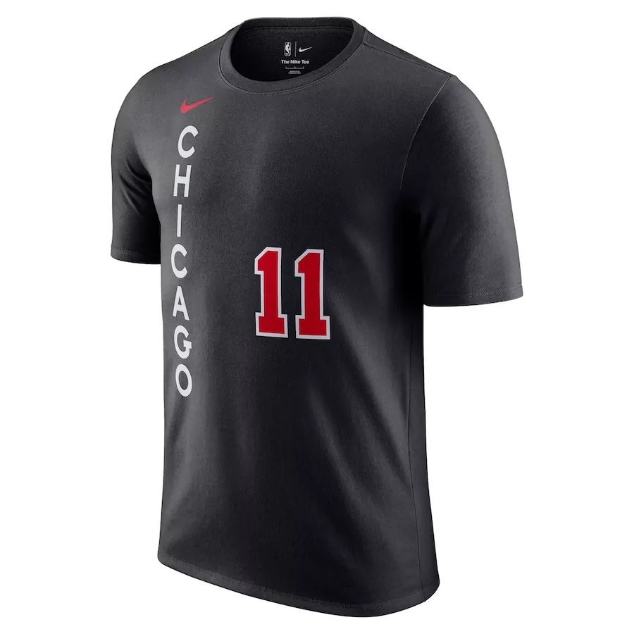 Men NBA Chicago Bulls DeMar DeRozan #11 Black City Edition T-Shirt 2023/24 - thejerseys