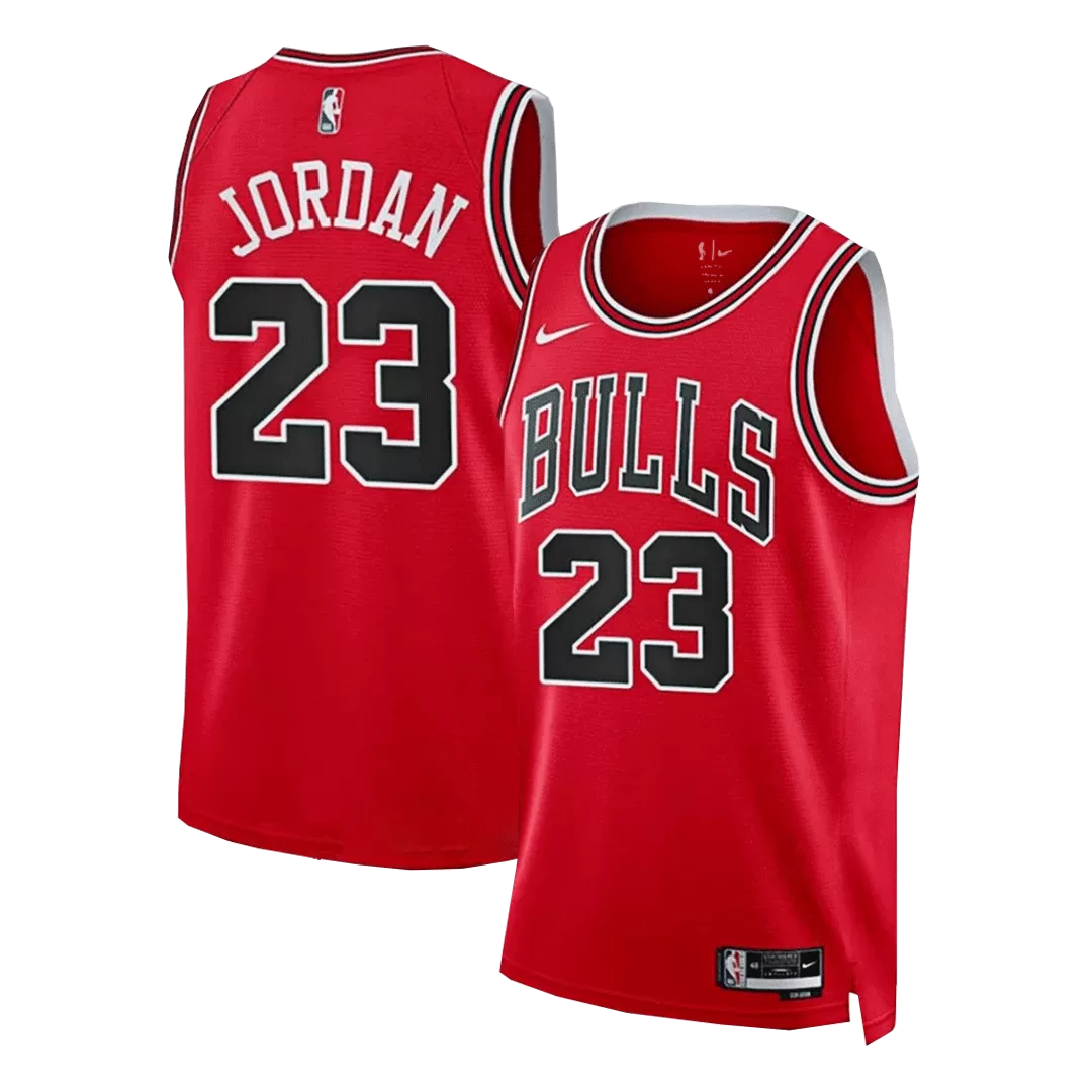 Men's Chicago Bulls Jordan #23 Red Swingman Jersey - thejerseys