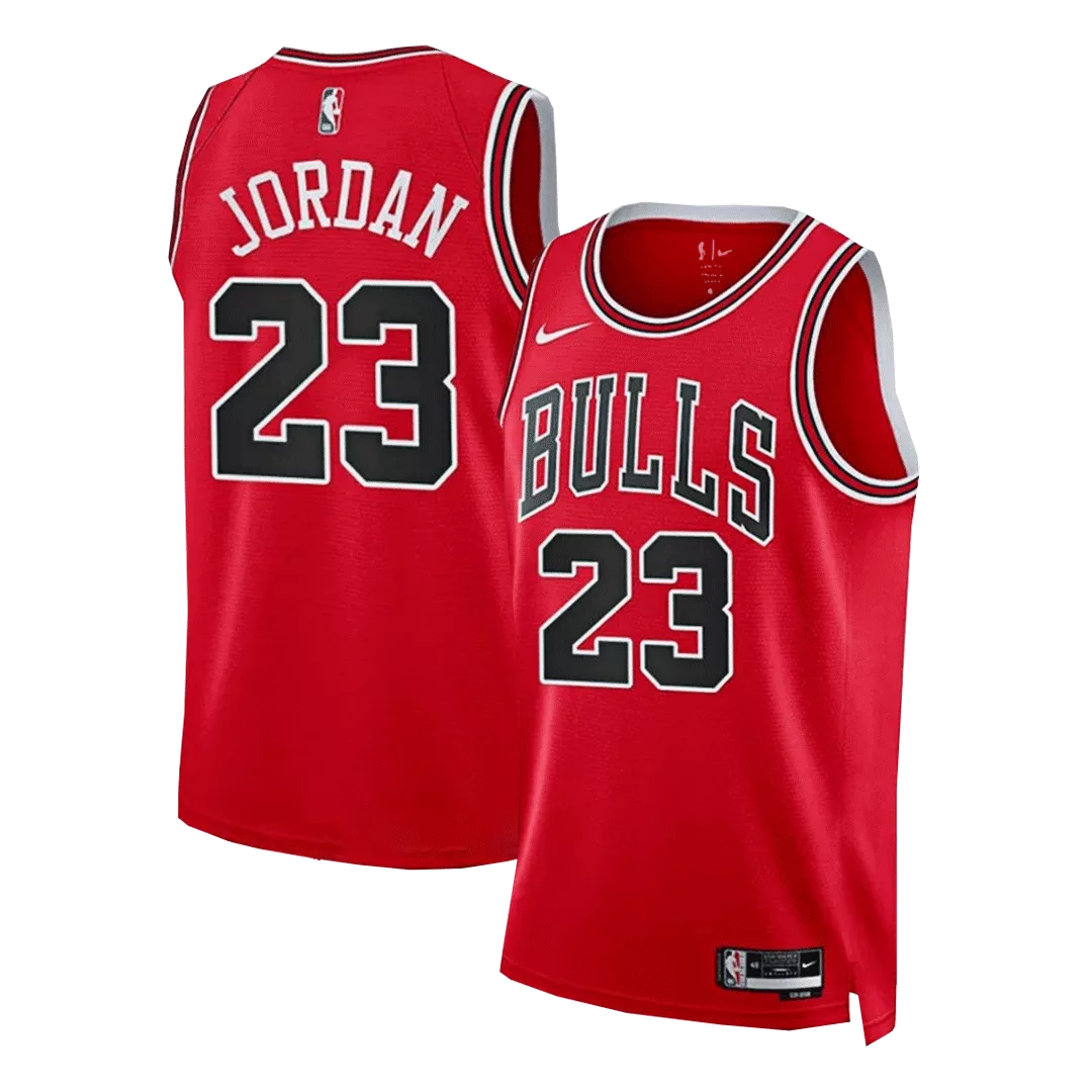 Men's Chicago Bulls Jordan #23 Red Swingman Jersey