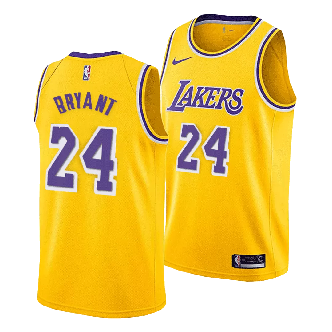 Men's Los Angeles Lakers Bryant #24 Yellow Swingman Jersey