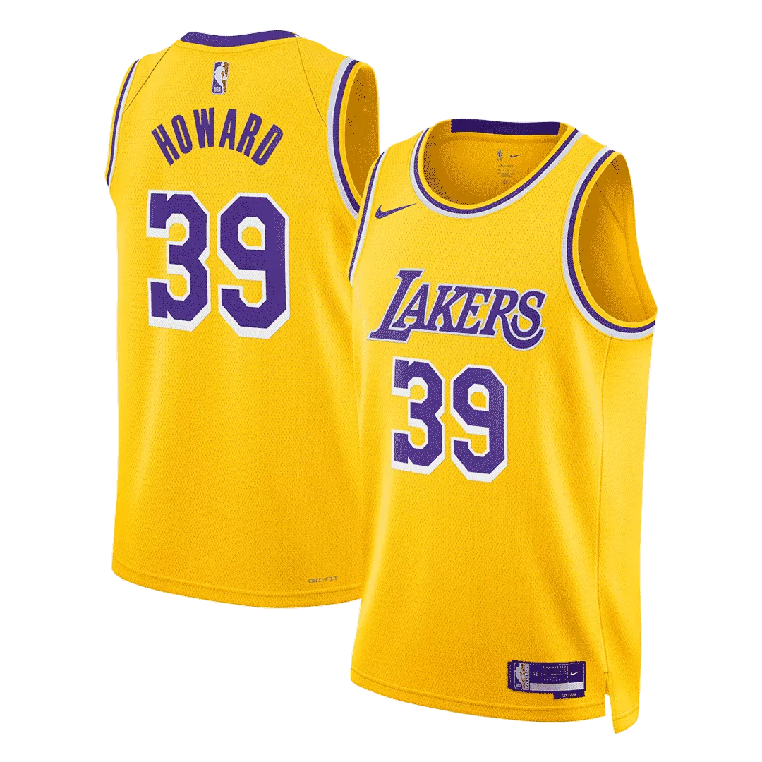 Men's Los Angeles Lakers Howard #39 Yellow Swingman Jersey 2018/19 - Icon Edition