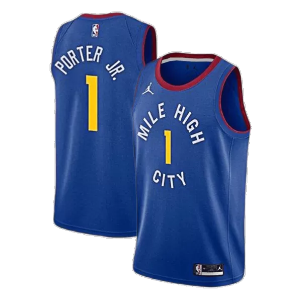 Men's Denver Nuggets Porter Jr. #1 Blue Swingman Jersey 2020/21 - Statement Edition - thejerseys