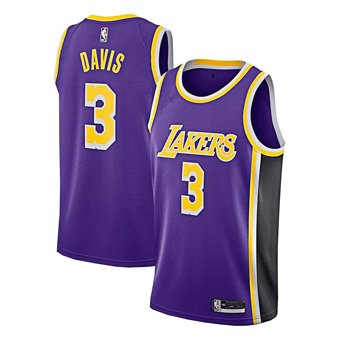 Men's Los Angeles Lakers Davis #3 Purple Swingman Jersey - Statement Edition