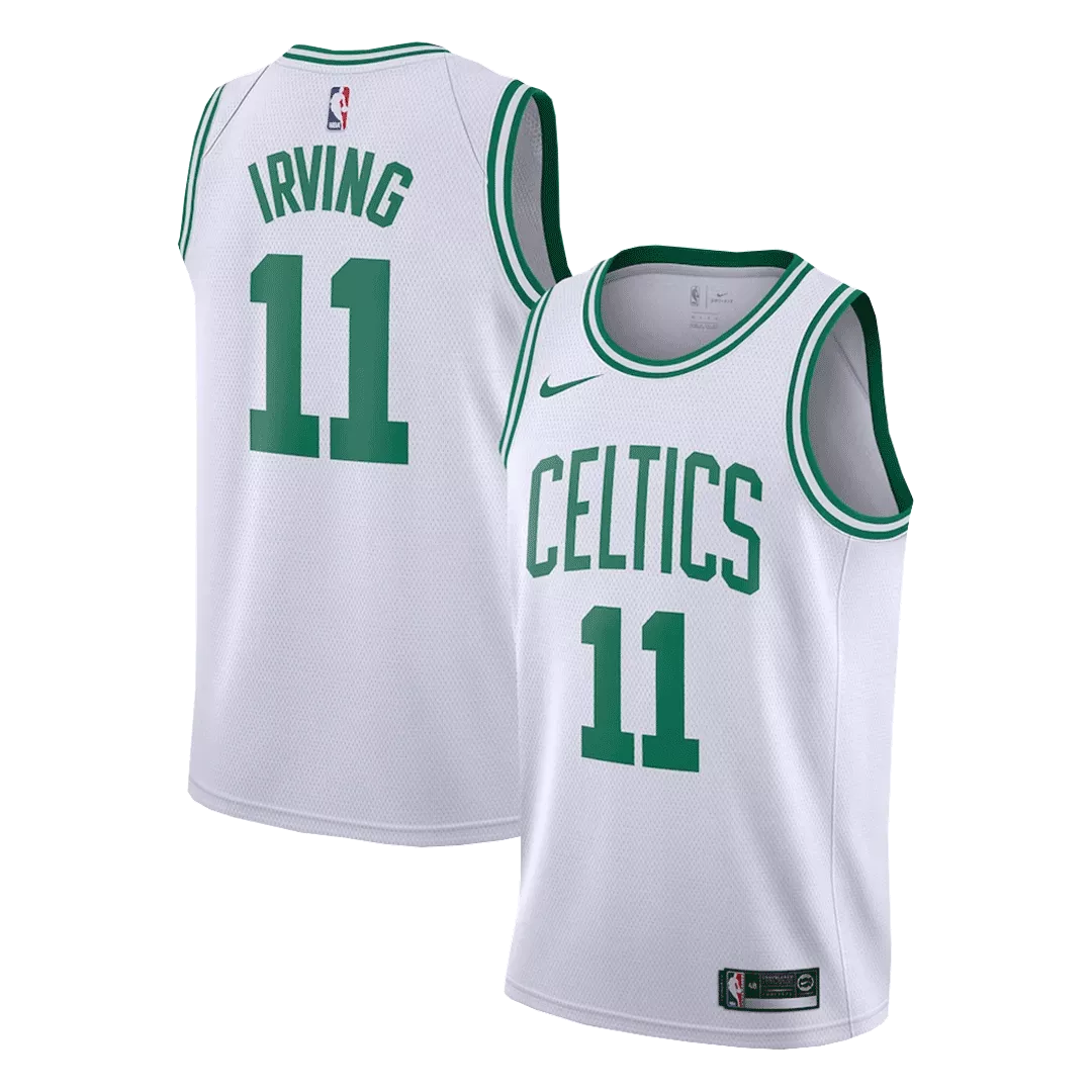 Men's Boston Celtics Kyrie Irving #11 White Swingman Jersey - Association Edition
