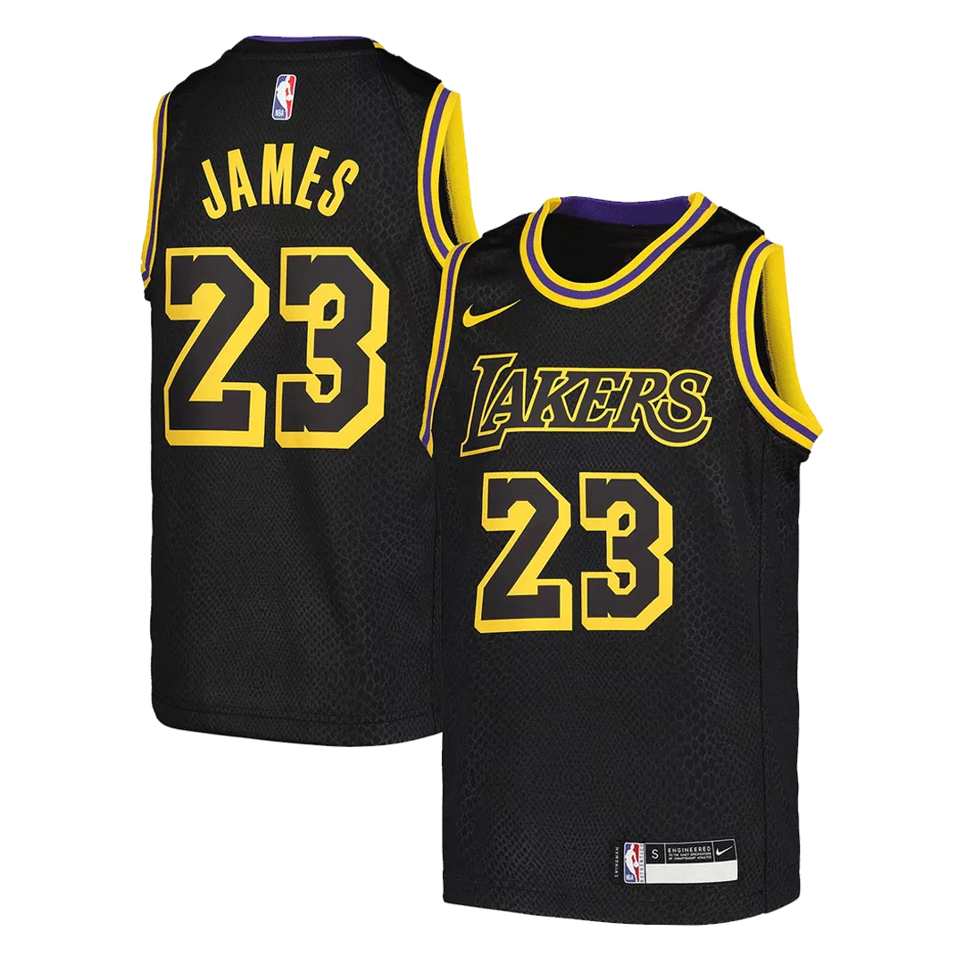 Men's Los Angeles Lakers James #23 Black Swingman Jersey - City Edition