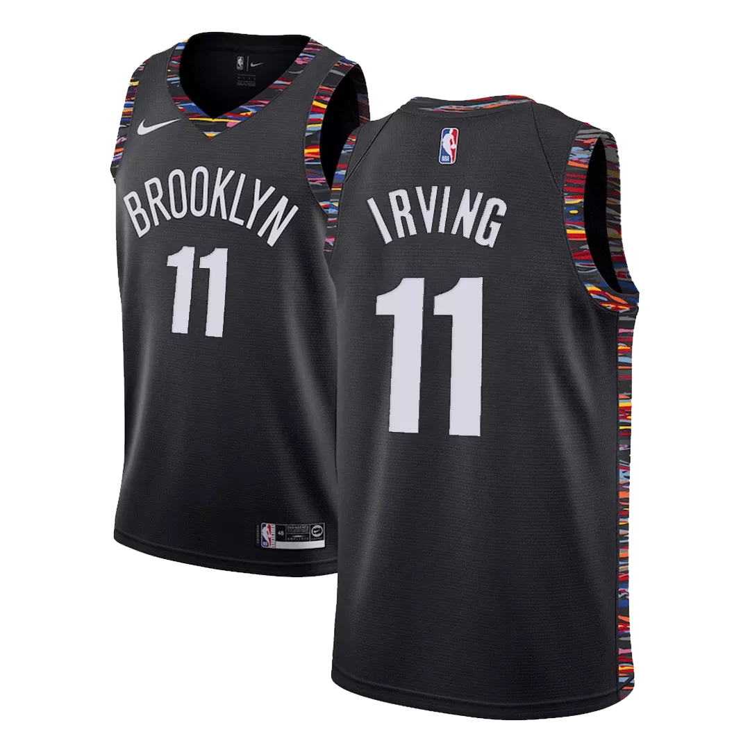 Men's Brooklyn Nets Irving #11 Black Swingman Jersey 2019/20 - City Edition