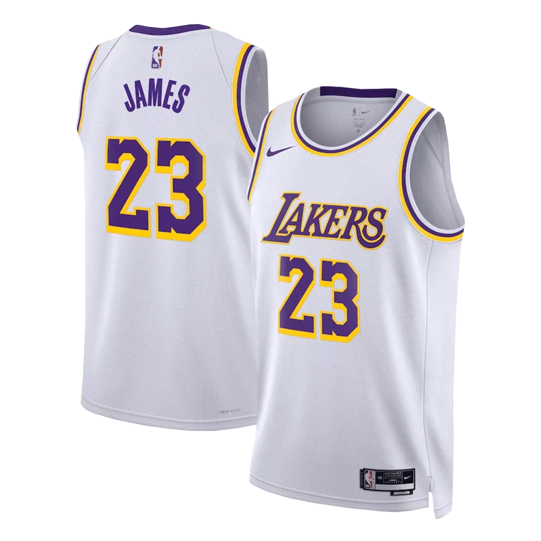 Men's Los Angeles Lakers James #23 White Swingman Jersey - Association Edition - thejerseys