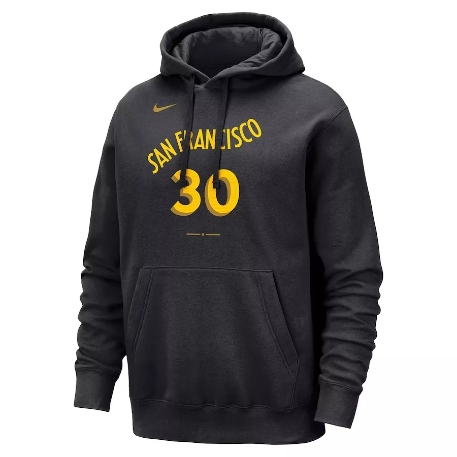 Men's Golden State Warriors Stephen Curry #30 Black Pullover Hoodie 2023/24 - City Edition - thejerseys