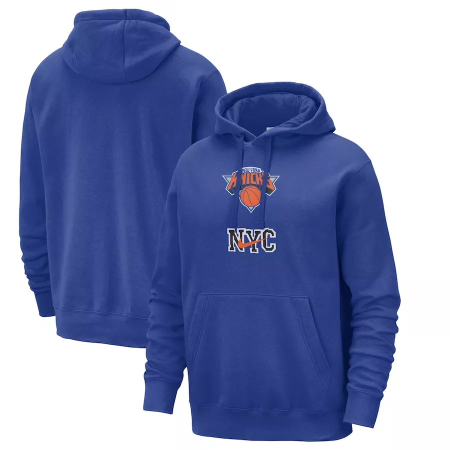 Men's New York Knicks Blue Pullover Hoodie 2023/24 - City Edition - thejerseys