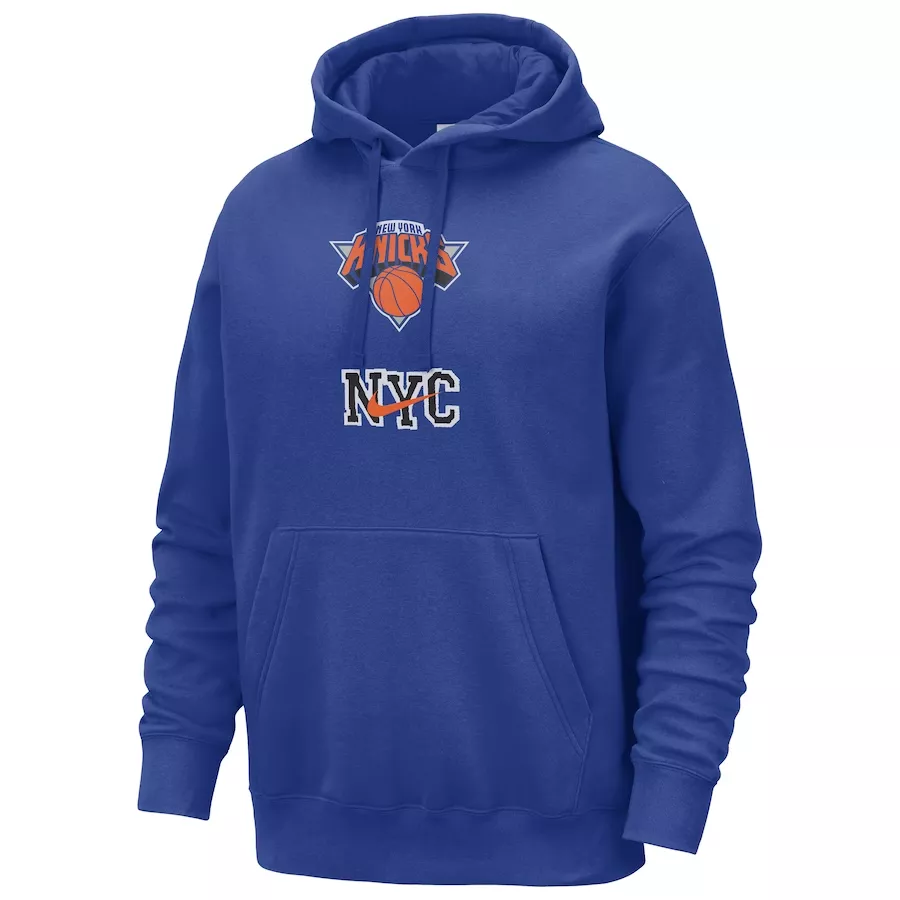 Men's New York Knicks Blue Pullover Hoodie 2023/24 - City Edition - thejerseys
