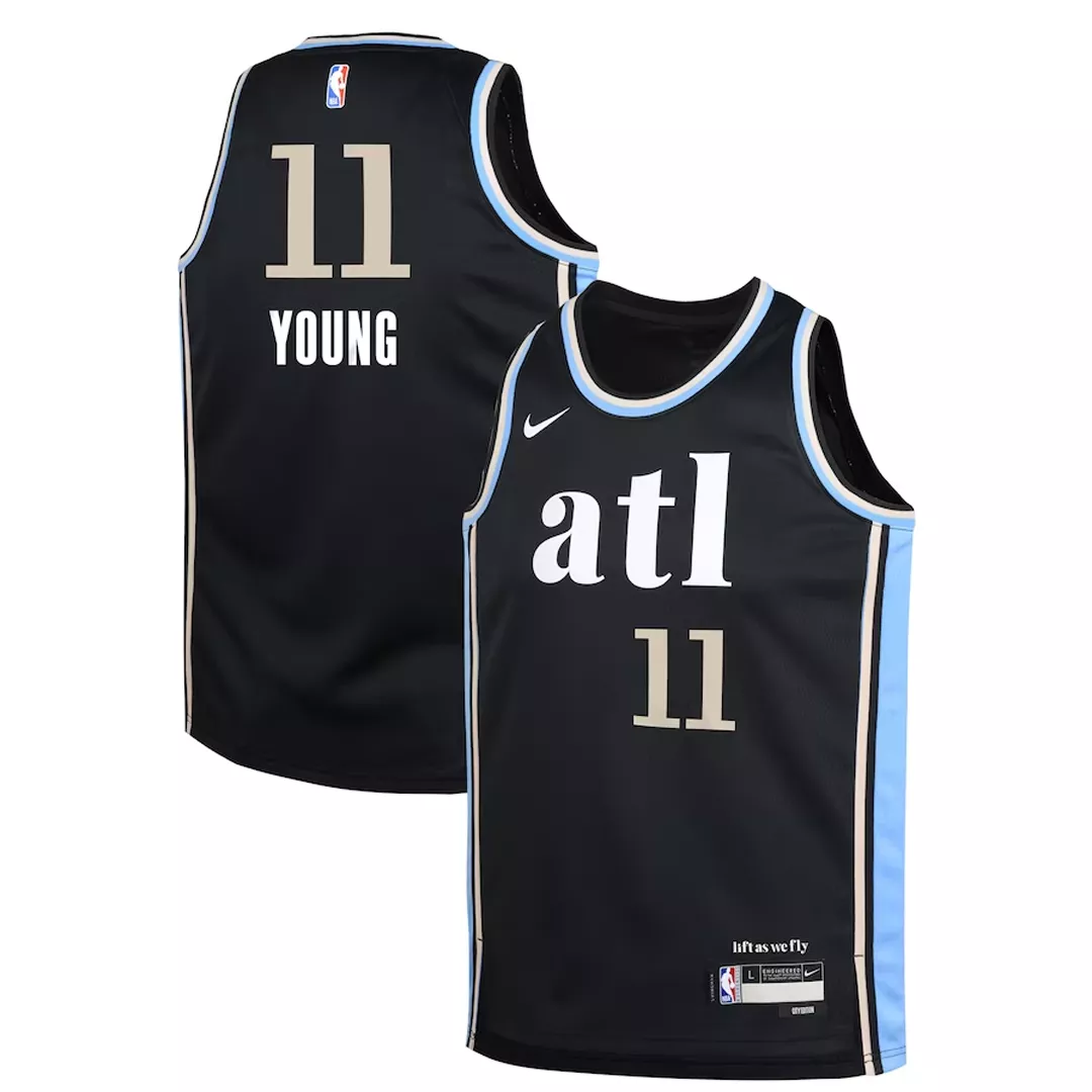 Youth Atlanta Hawks Trae Young #11 Black Swingman Jersey 2023/24 - City Edition