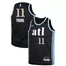 Youth Atlanta Hawks Trae Young #11 Black Swingman Jersey 2023/24 - City Edition - thejerseys