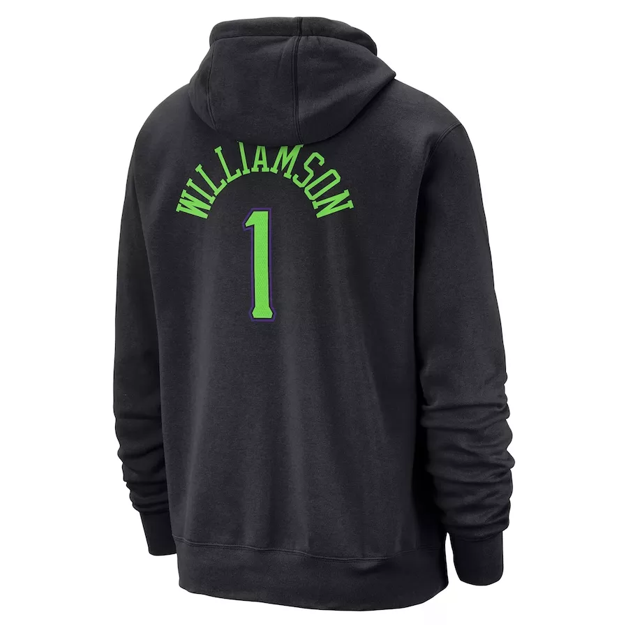 Men's New Orleans Pelicans Zion Williamson #1 Black Pullover Hoodie 2023/24 - City Edition - thejerseys