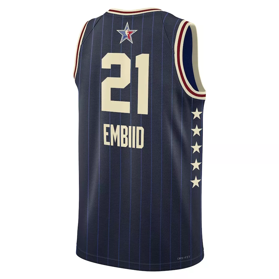 Men's All Star Joel Embiid #21 Navy Swingman Jersey 2024 - Eastern Conference - thejerseys