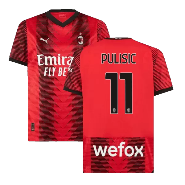 Men's AC Milan PULISIC #11 Home Soccer Jersey 2023/24 - Fans Version - thejerseys