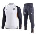 Real Madrid 1/4 Zip White Tracksuit Kit(Top+Pants) 2023/24 for Adults - thejerseys