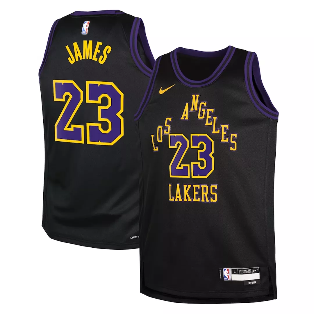 Youth Los Angeles Lakers Lebron James #23 Black Swingman Jersey 2023/24 - City Edition