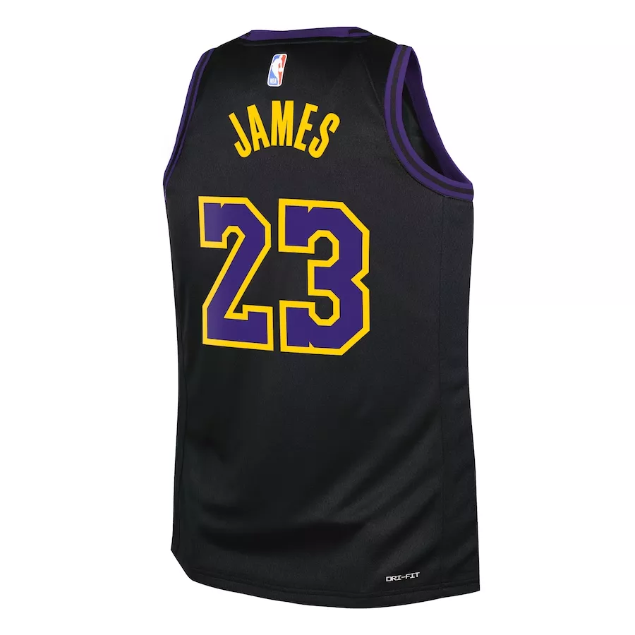 Youth Los Angeles Lakers Lebron James #23 Black Swingman Jersey 2023/24 - City Edition - thejerseys