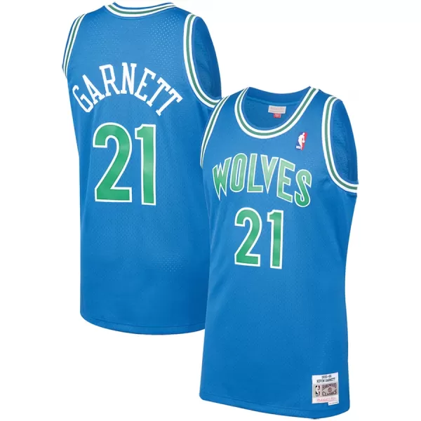 Men's Minnesota Timberwolves Kevin Garnett #21 Blue Hardwood Classics Swingman Jersey 1995/96 - thejerseys