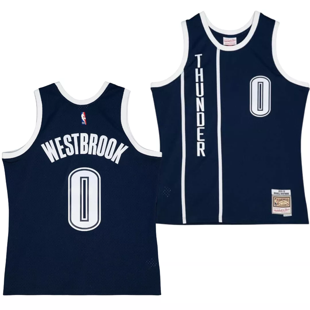 Men's Oklahoma City Thunder Russell Westbrook #0 Hardwood Classics Jersey 2015/16