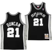 Men's San Antonio Spurs Tim Duncan #21 Black Hardwood Classics Jersey 1998/99 - thejerseys