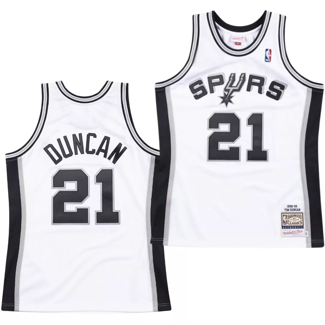 Men's San Antonio Spurs Tim Duncan #21 white Hardwood Classics Jersey 1998/99