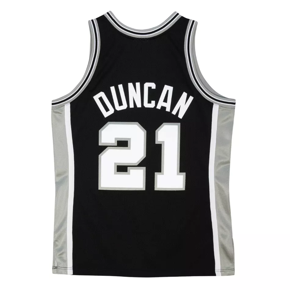 Men's San Antonio Spurs Tim Duncan #21 Black Hardwood Classics Jersey 1998/99 - thejerseys