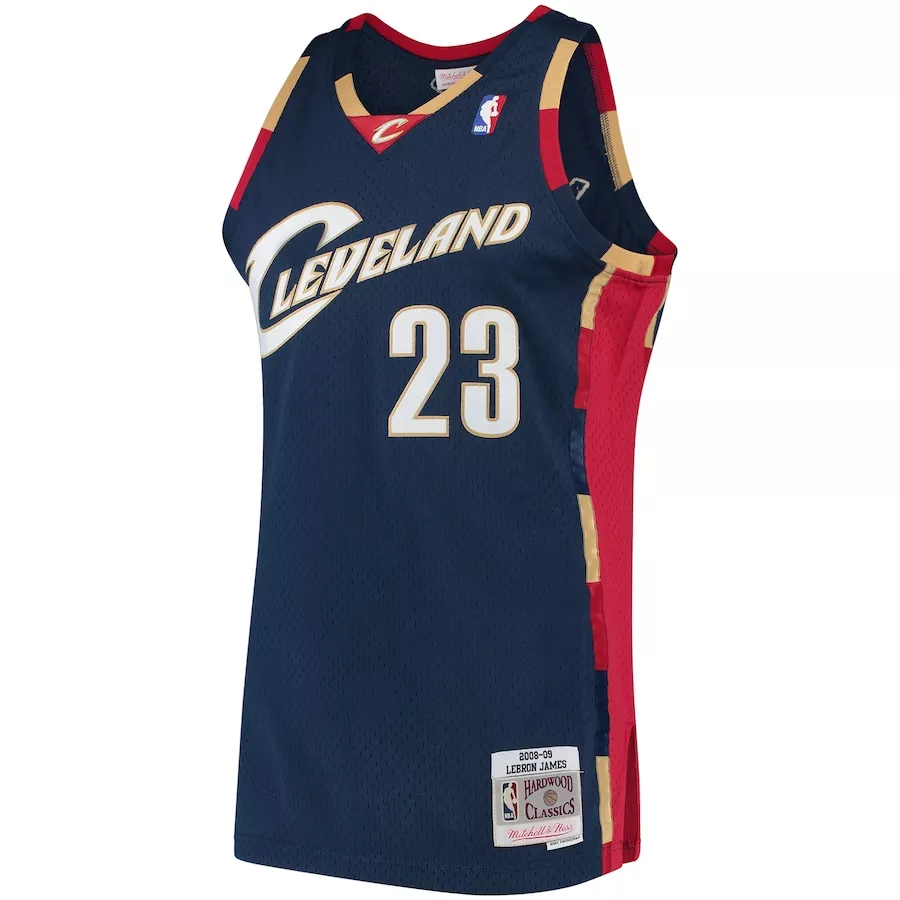 Men's Cleveland Cavaliers LeBron James #23 Navy Hardwood Classics Jersey 2008/09 - thejerseys